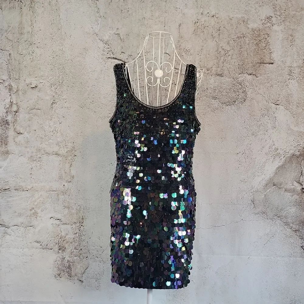 Nikibiki Sequin Sleeveless Mini Party Dress Womens Size M